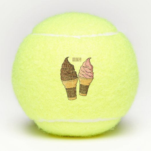 Afbeelding van de cartoon van ijscrème tennisballen (Voorkant)