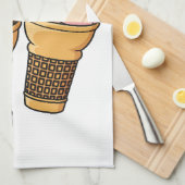 Afbeelding van de cartoon van ijscrème theedoek (Quarter Fold)