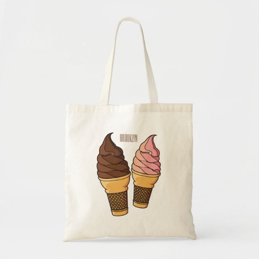 Afbeelding van de cartoon van ijscrème tote bag (Voorkant)