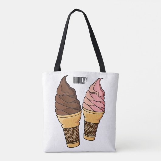 Afbeelding van de cartoon van ijscrème tote bag (Achterkant)