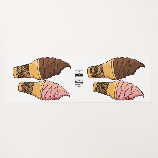 Afbeelding van de cartoon van ijscrème yogamat (Achterkant (horizontaal))