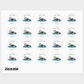 Afbeelding van de cartoon van Koningseidervogel Ronde Sticker (Vel)