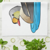 Afbeelding van de cartoon van Koningseidervogel Theedoek (Gevouwen)