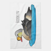Afbeelding van de cartoon van Koningseidervogel Theedoek (Verticaal)