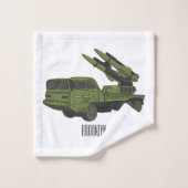 Afbeelding van de cartoon van militaire raketten bad handdoek (Wasdoekje)