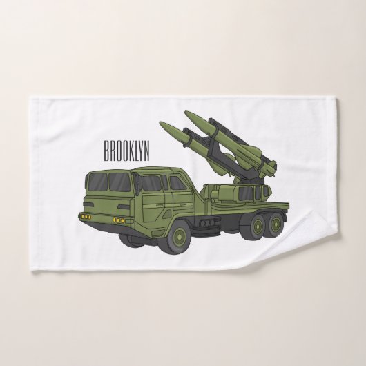 Afbeelding van de cartoon van militaire raketten bad handdoek (Handdoek)