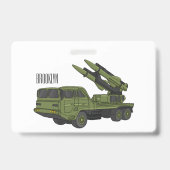 Afbeelding van de cartoon van militaire raketten badge (Achterkant)