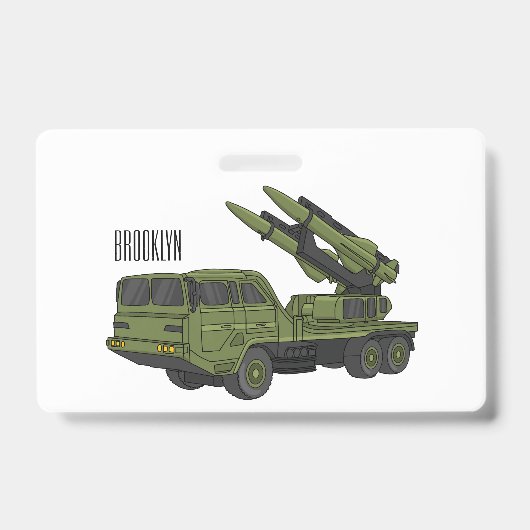 Afbeelding van de cartoon van militaire raketten badge (Voorzijde)