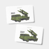 Afbeelding van de cartoon van militaire raketten badge (Voor- en achterkant)