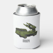 Afbeelding van de cartoon van militaire raketten blikjeskoeler (Blikje Voorkant)