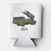 Afbeelding van de cartoon van militaire raketten blikjeskoeler (Voorkant)