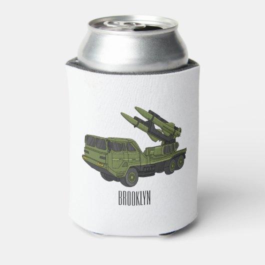 Afbeelding van de cartoon van militaire raketten blikjeskoeler (Blikje Achterkant)
