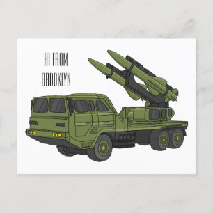 Afbeelding van de cartoon van militaire raketten briefkaart
