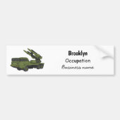 Afbeelding van de cartoon van militaire raketten bumpersticker (Voorkant)
