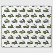 Afbeelding van de cartoon van militaire raketten cadeaupapier (Vlak)