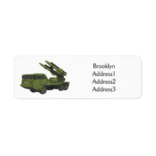 Afbeelding van de cartoon van militaire raketten etiket
