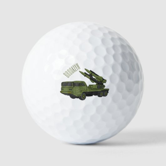 Afbeelding van de cartoon van militaire raketten golfballen (Voorkant)