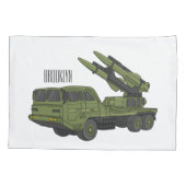 Afbeelding van de cartoon van militaire raketten kussensloop (Achterkant)