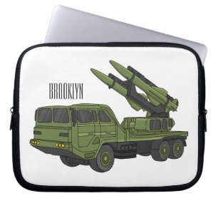 Afbeelding van de cartoon van militaire raketten laptop sleeve