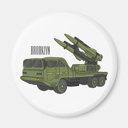 Afbeelding van de cartoon van militaire raketten magneet (Voorkant)