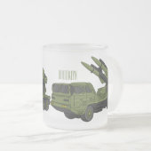 Afbeelding van de cartoon van militaire raketten matglas koffiemok (Voorkant rechts)