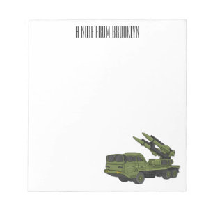 Afbeelding van de cartoon van militaire raketten notitieblok