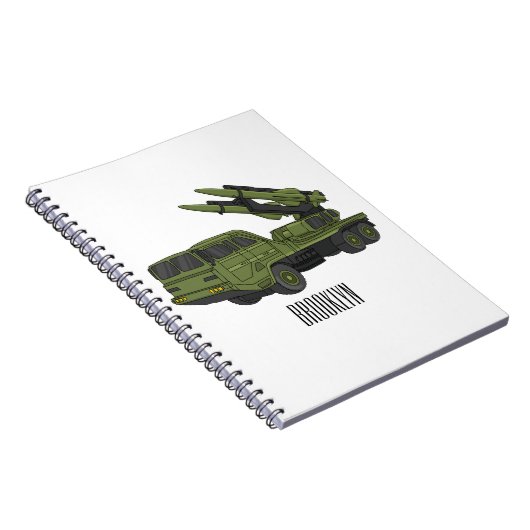 Afbeelding van de cartoon van militaire raketten notitieboek (Rechterzijde)