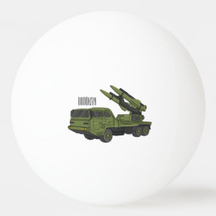 Afbeelding van de cartoon van militaire raketten pingpongbal