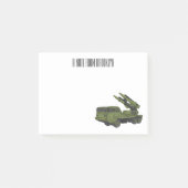 Afbeelding van de cartoon van militaire raketten post-it® notes (Voorkant)