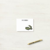 Afbeelding van de cartoon van militaire raketten post-it® notes (Op bureau)