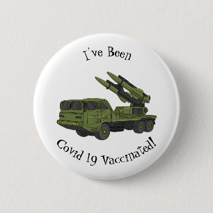 Afbeelding van de cartoon van militaire raketten ronde button 5,7 cm