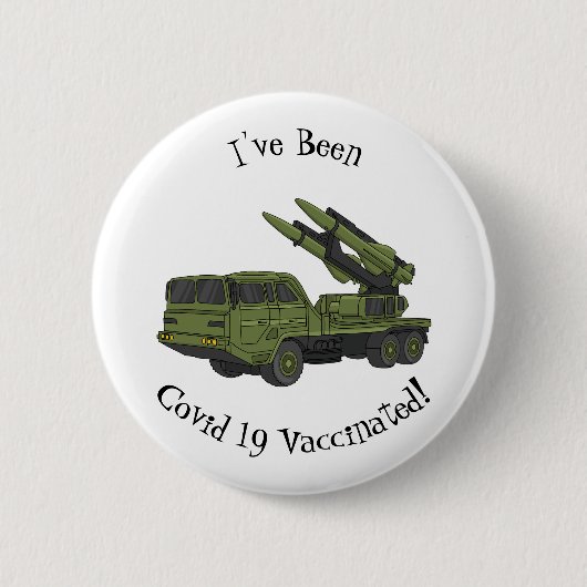 Afbeelding van de cartoon van militaire raketten ronde button 5,7 cm (Voorkant)
