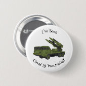 Afbeelding van de cartoon van militaire raketten ronde button 5,7 cm (Voorkant /achterkant)