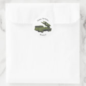 Afbeelding van de cartoon van militaire raketten ronde sticker (Tas)