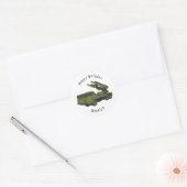 Afbeelding van de cartoon van militaire raketten ronde sticker (Envelop)