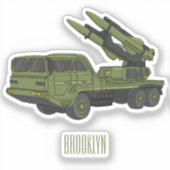 Afbeelding van de cartoon van militaire raketten sticker (Voorkant)