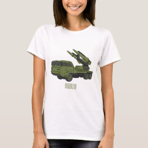 Afbeelding van de cartoon van militaire raketten t-shirt
