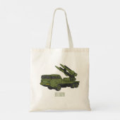 Afbeelding van de cartoon van militaire raketten tote bag (Achterkant)