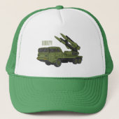 Afbeelding van de cartoon van militaire raketten trucker pet (Voorkant)