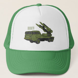 Afbeelding van de cartoon van militaire raketten trucker pet
