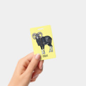 Afbeelding van de cartoon van Mouflon-schapen Badge (Handheld)