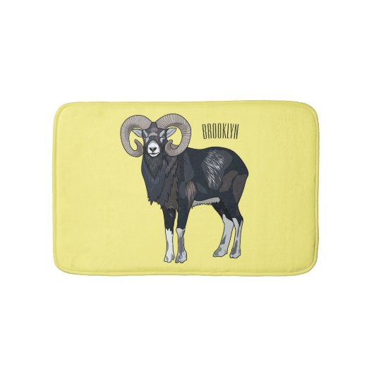 Afbeelding van de cartoon van Mouflon-schapen Badmat (Voorkant)