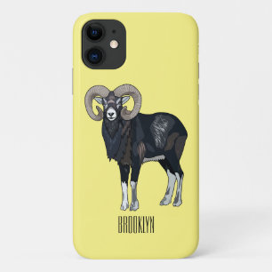 Afbeelding van de cartoon van Mouflon-schapen Case-Mate iPhone Case