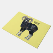 Afbeelding van de cartoon van Mouflon-schapen Deurmat (Schuin)