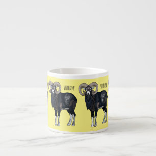 Afbeelding van de cartoon van Mouflon-schapen Espresso Kop