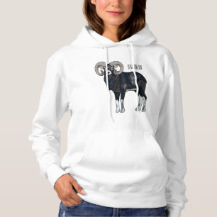 Afbeelding van de cartoon van Mouflon-schapen Hoodie