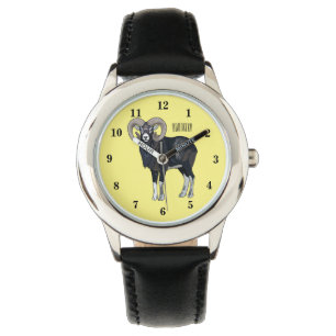 Afbeelding van de cartoon van Mouflon-schapen Horloge