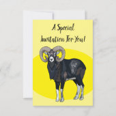 Afbeelding van de cartoon van Mouflon-schapen Kaart (Achterkant)