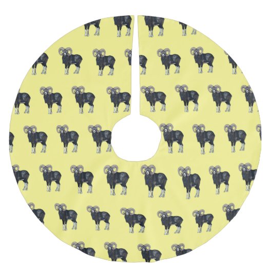 Afbeelding van de cartoon van Mouflon-schapen Kerstboom Rok (Voorkant)