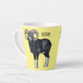 Afbeelding van de cartoon van Mouflon-schapen Latte Mok (Linkerhoek)